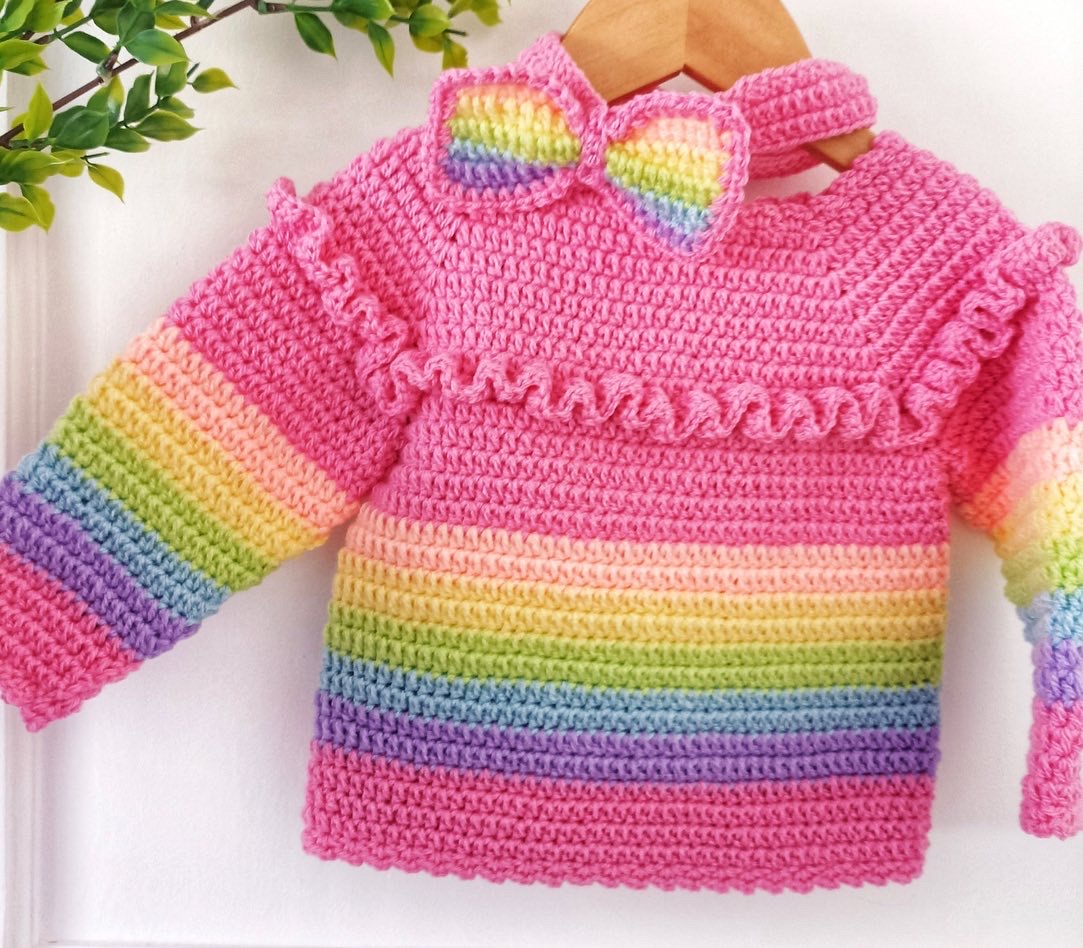 Rainbow Sweater with Head Band - Image 2