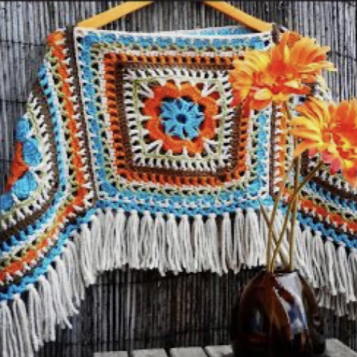 Crochet Multi Color Poncho