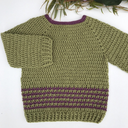 Pullover for Boys Olive Green Handmade