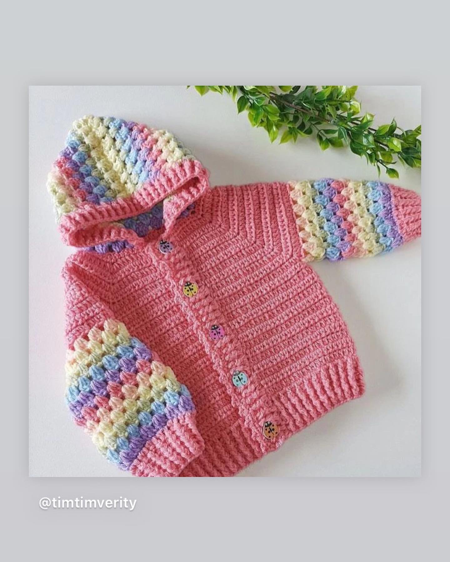 Handmade Crocheted hoodie for Girls and Boys - Image 4