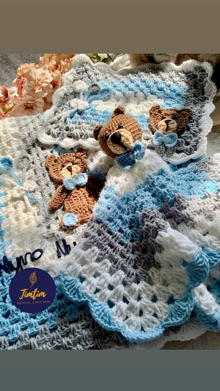 Handcrafted Crochet Baby Blanket Set for 0-6 Months