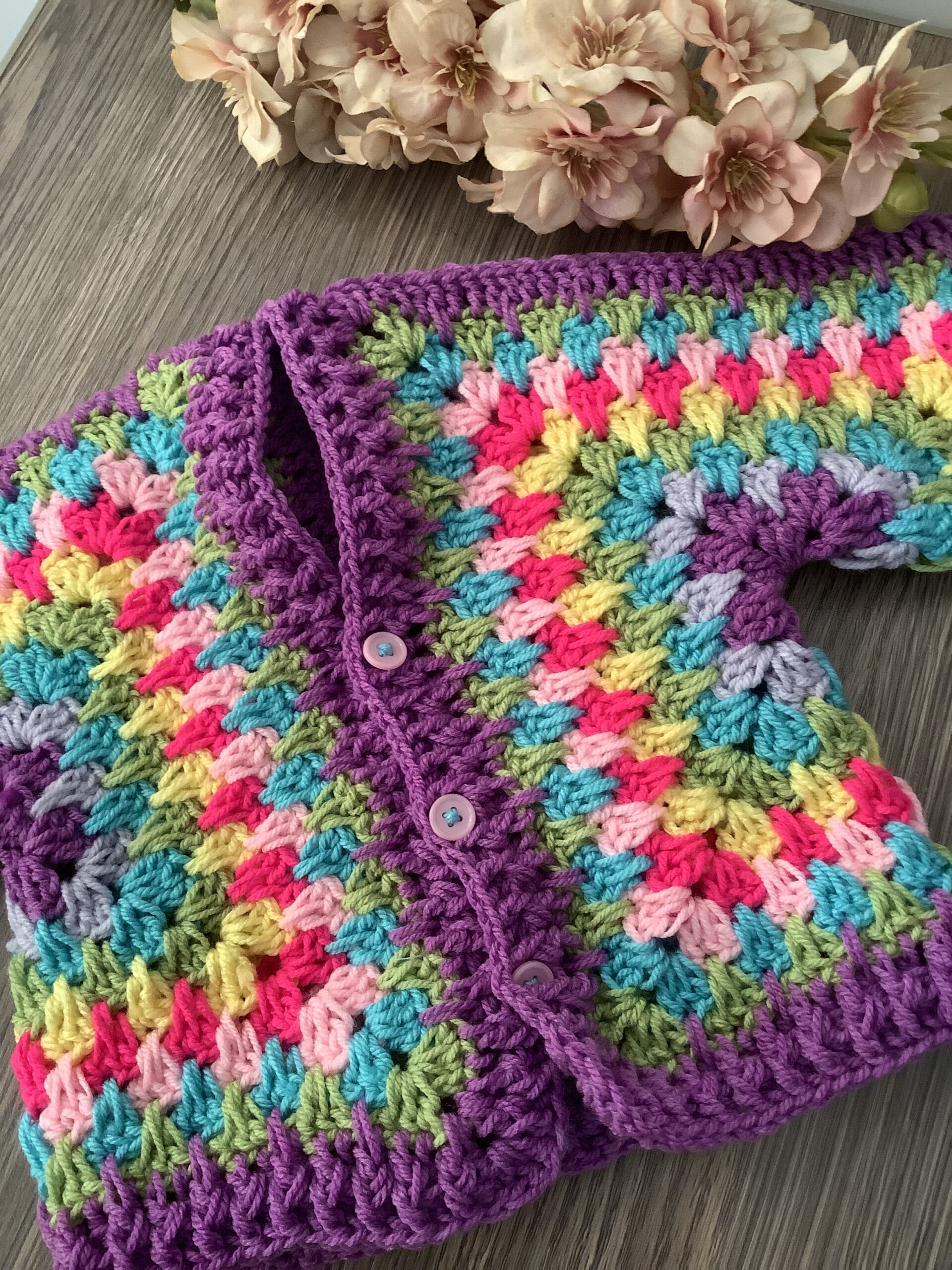 Rainbow Delight Multi-Colored Crochet Sweater - Image 4