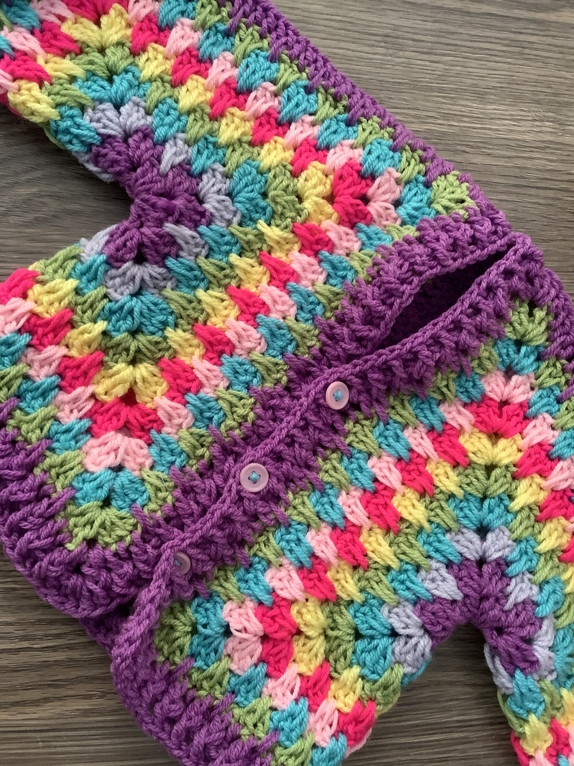 Rainbow Delight Multi-Colored Crochet Sweater - Image 5