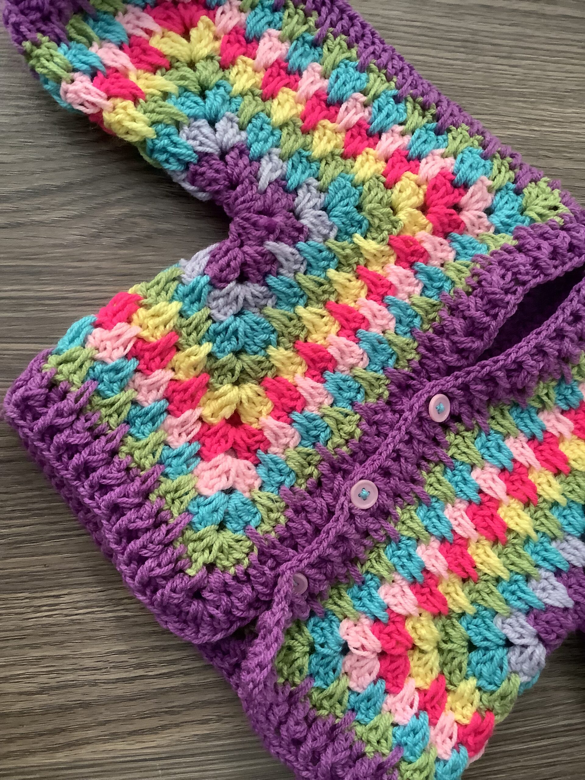 Rainbow Delight Multi-Colored Crochet Sweater - Image 3