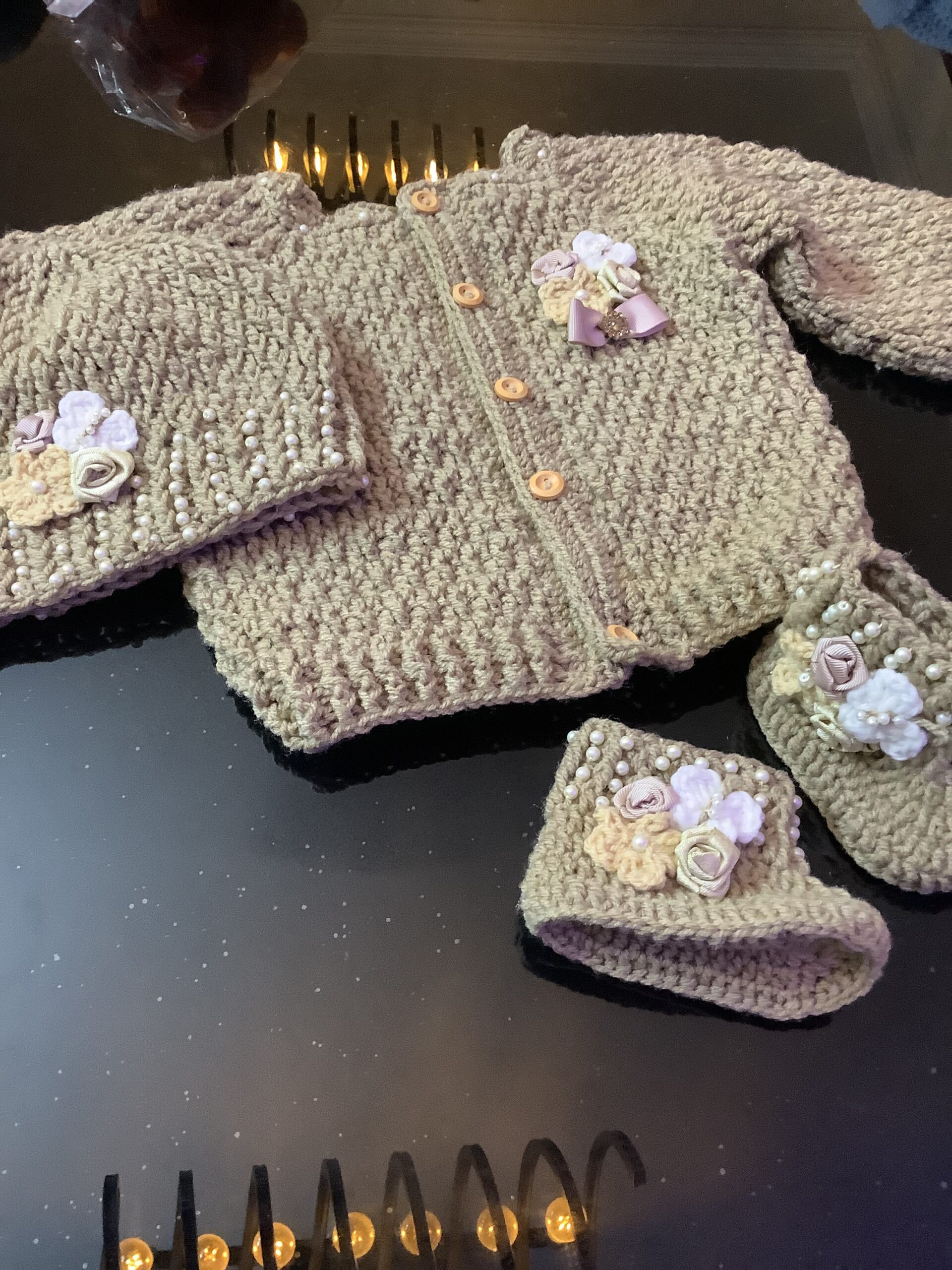 Crochet Sweater Beaded Bliss Ensemble