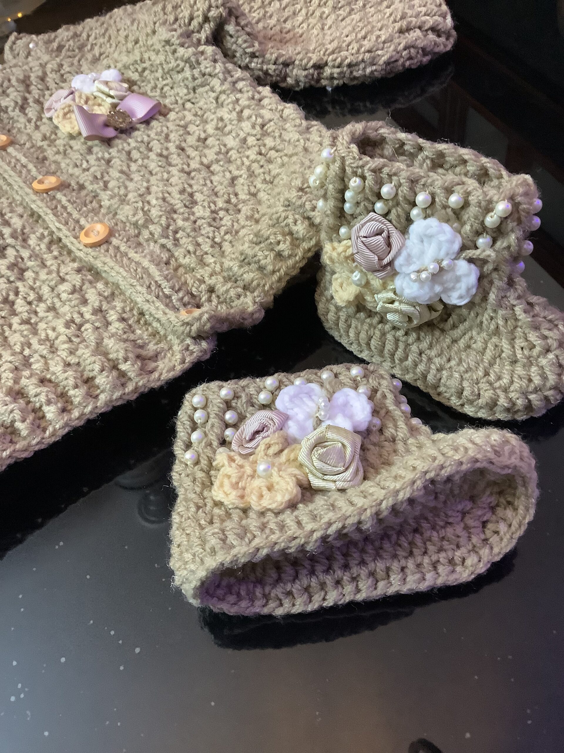 Crochet Sweater Beaded Bliss Ensemble - Image 3