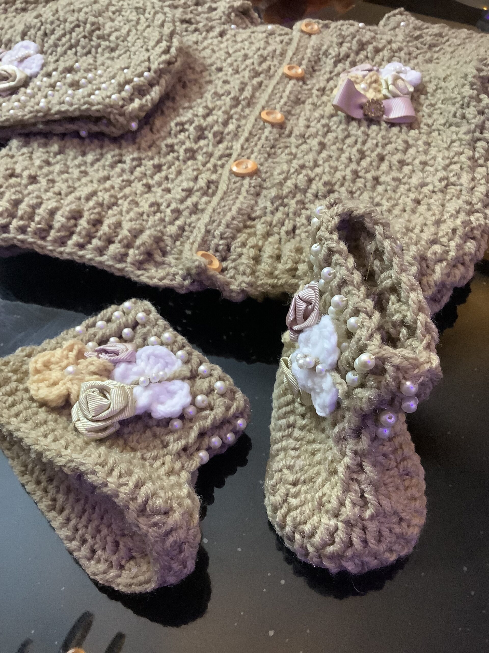 Crochet Sweater Beaded Bliss Ensemble - Image 6