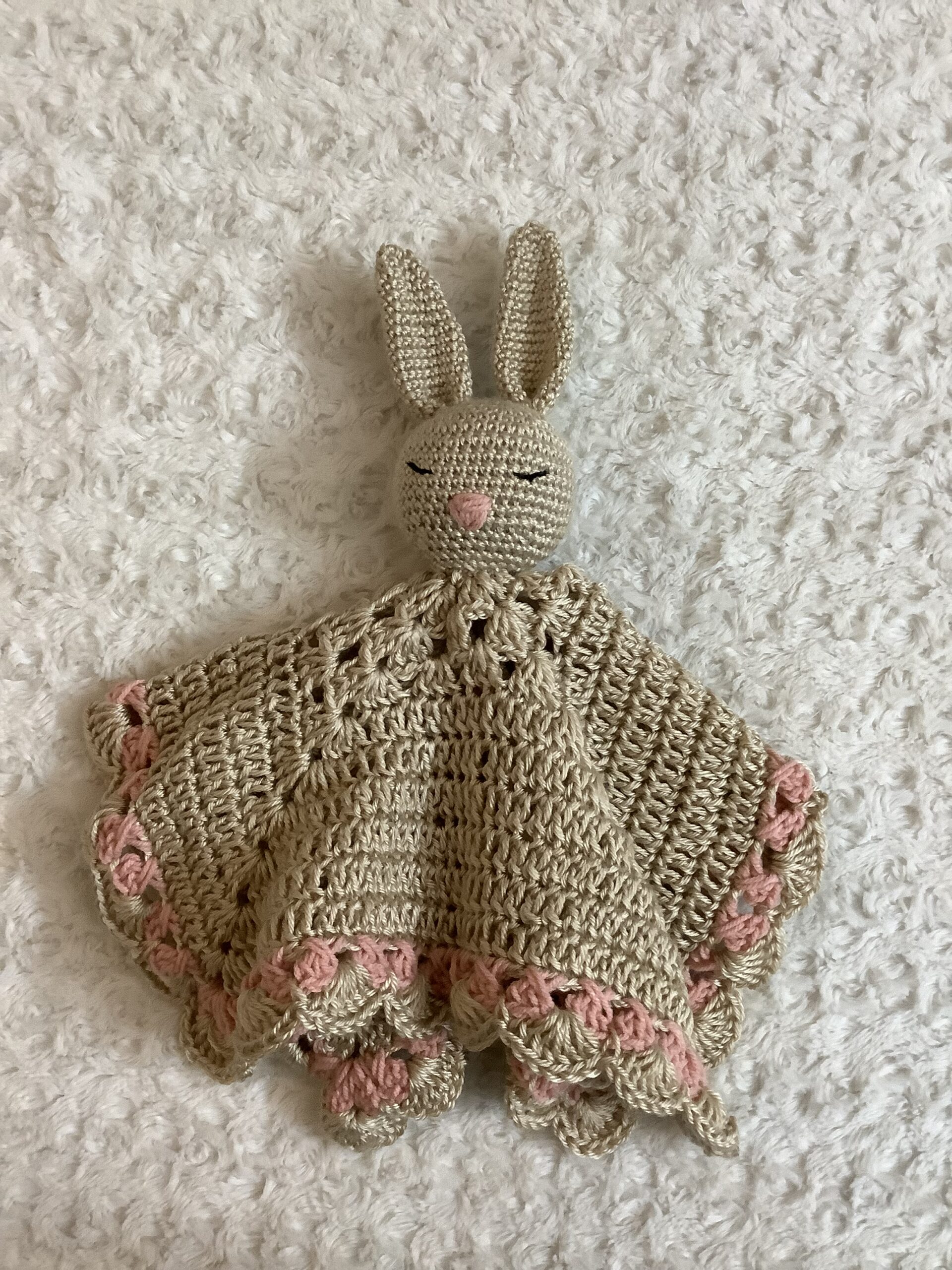 Handmade Crochet Baby Lovey Bunny – Cozy Nursery Toy - Image 3