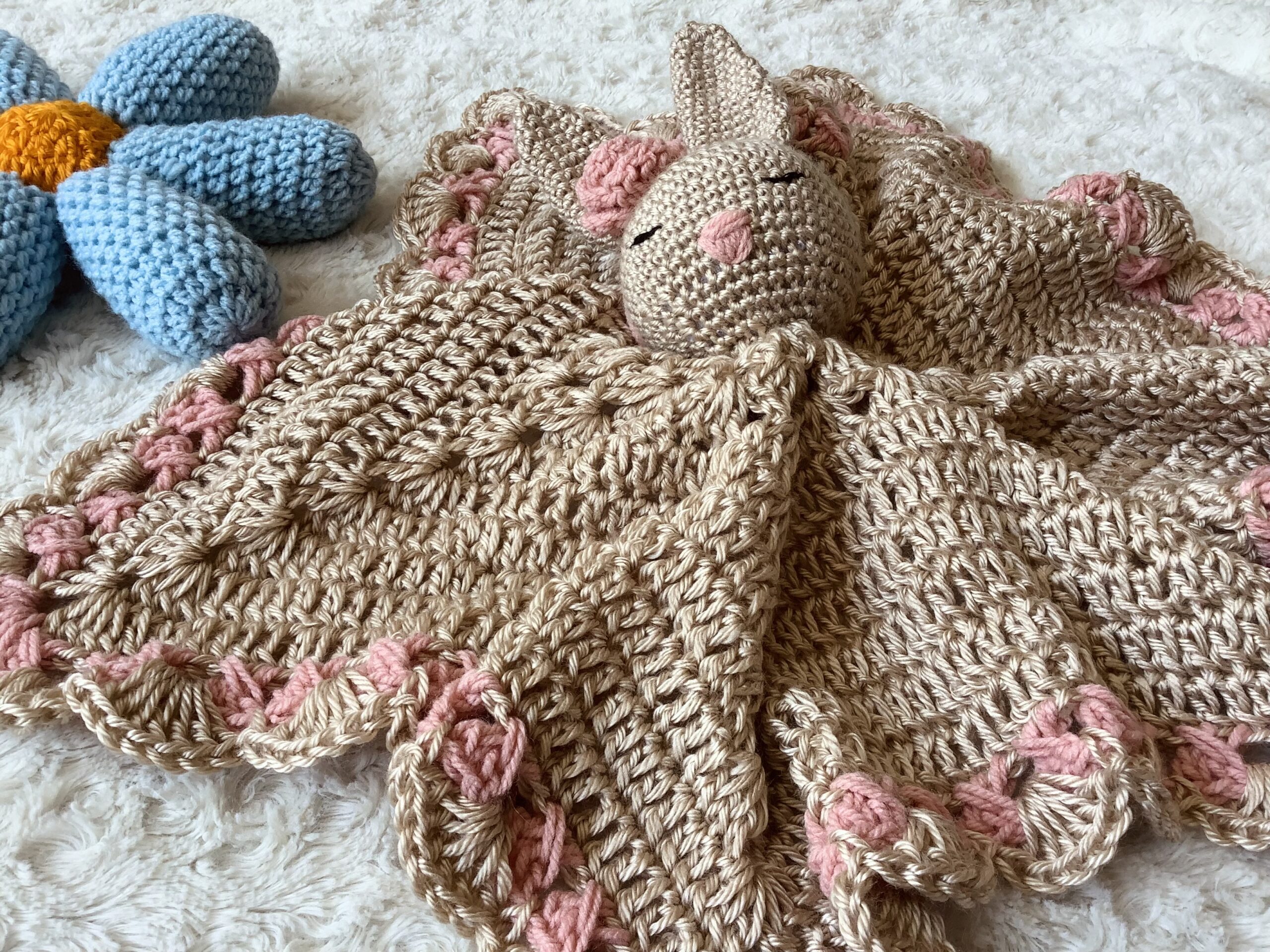 Handmade Crochet Baby Lovey Bunny – Cozy Nursery Toy - Image 2