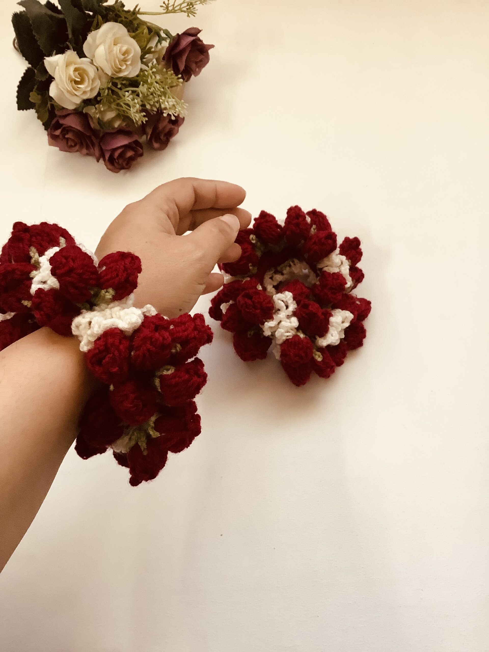 Luxurious Handcrafted Crochet Gajra Pair - Image 4