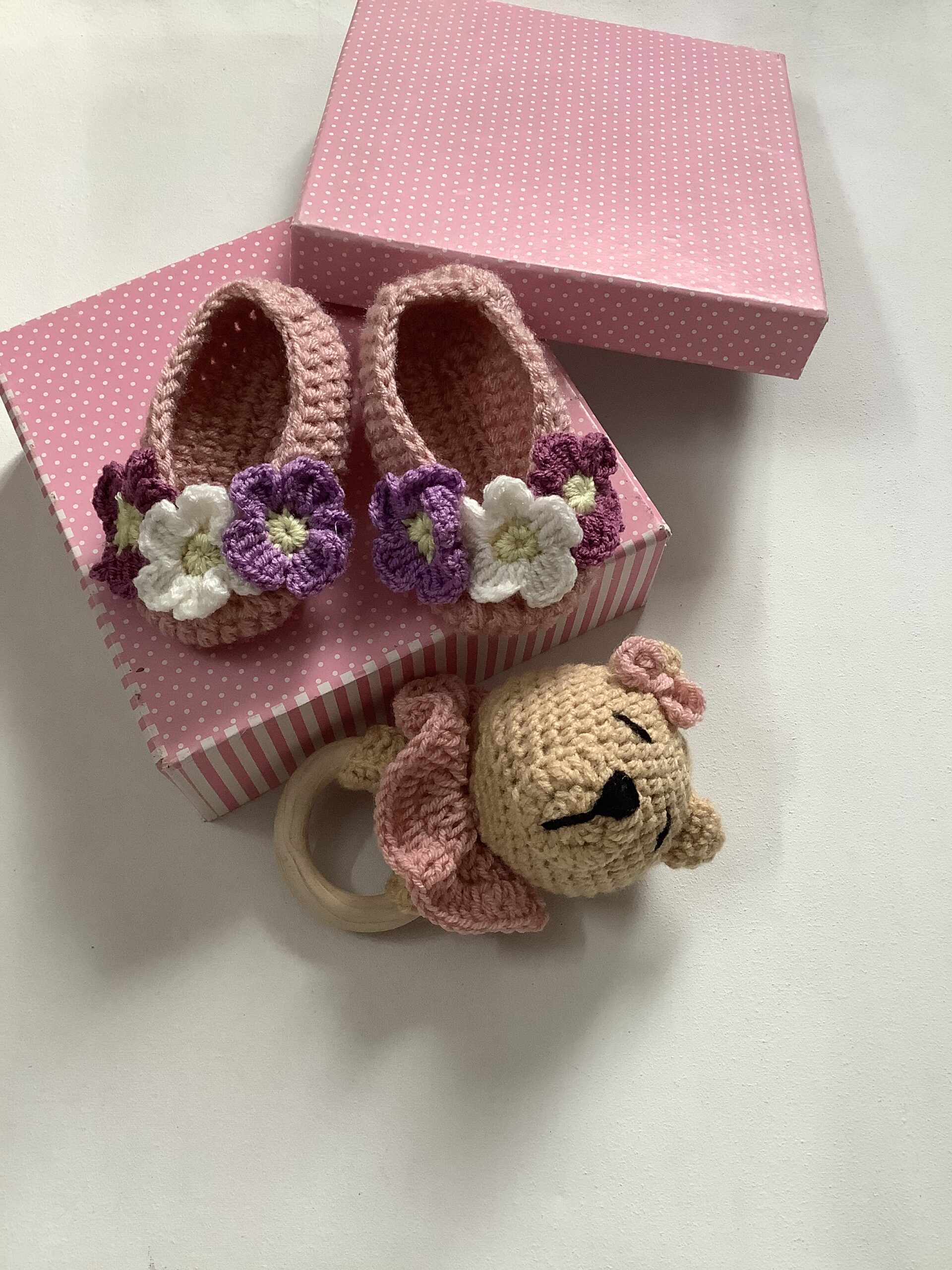Handmade crocheted baby booties perfect baby gift