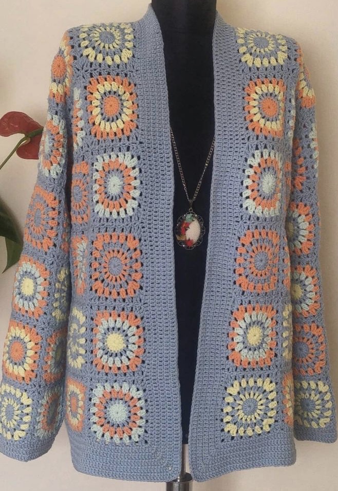 ladies Long Granny Square Coats - Image 3