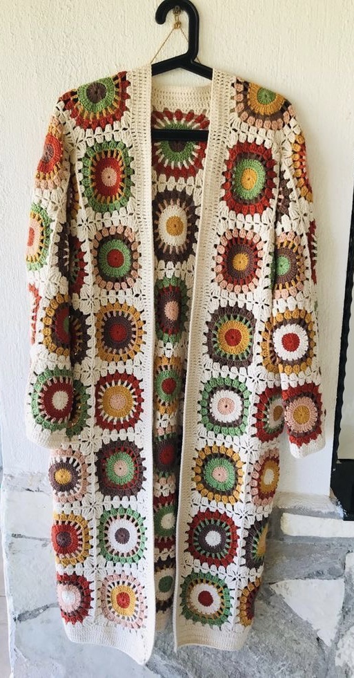 ladies Long Granny Square Coats - Image 9