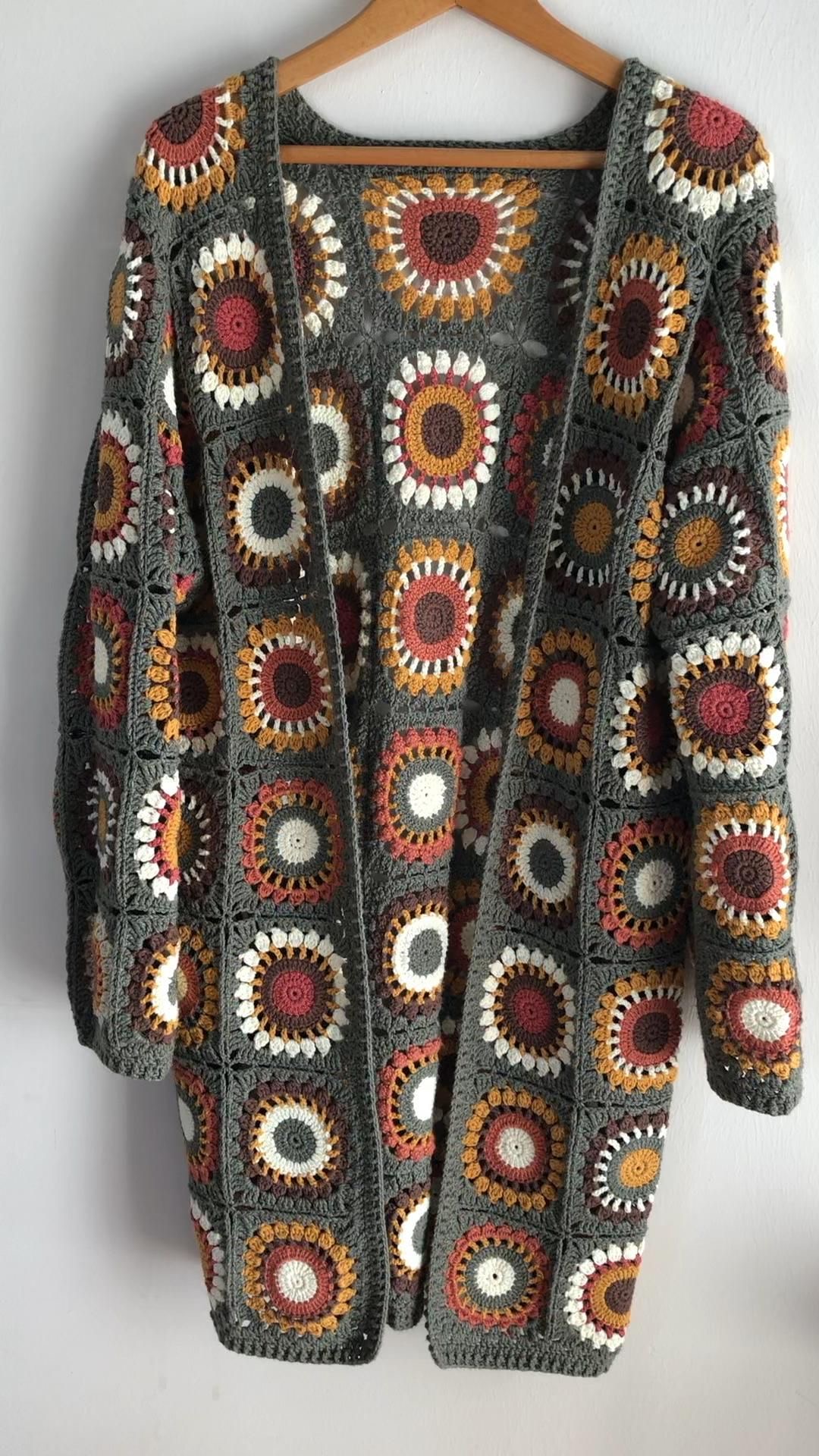 ladies Long Granny Square Coats - Image 10