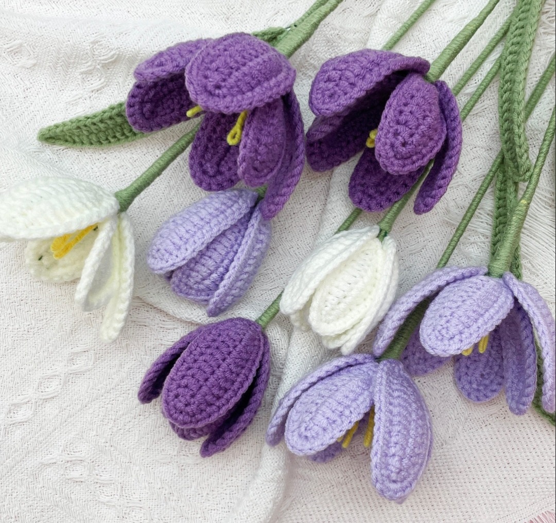 Beautiful Handmade Crochet Tulip Bouquet - Image 3