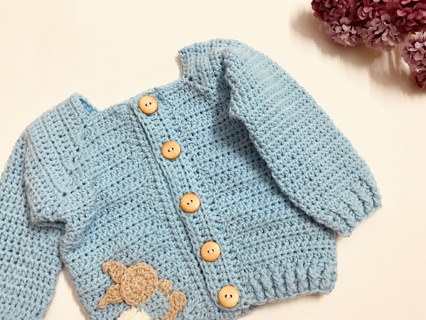 Bunny sweater gift set, handmade crochet baby outfit